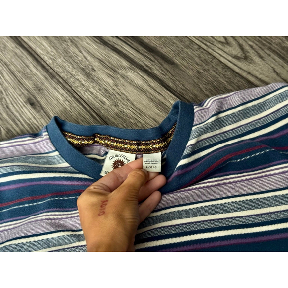Quiksilver Vintage Surfer Relaxed Striped Embroidered Tee Reselling $100-180 + - Picture 5 of 5